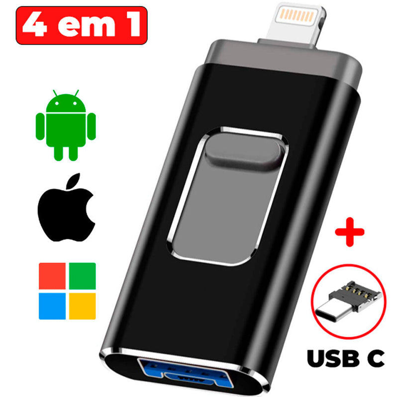 Pen Drive Para Celular 4 em 1 Phone Connect - iOS, Android e PC